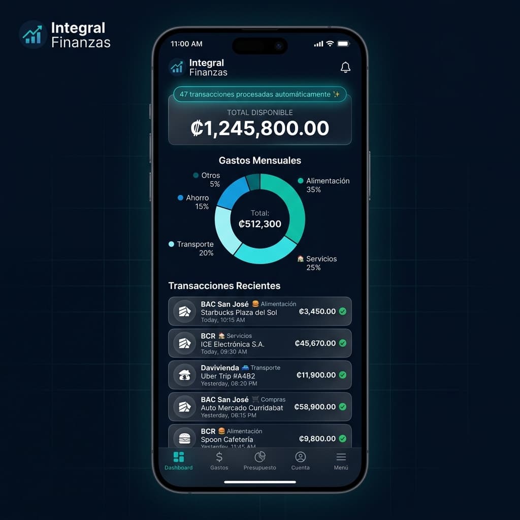 Interface demo for Conecta tu banco en 60 segundos